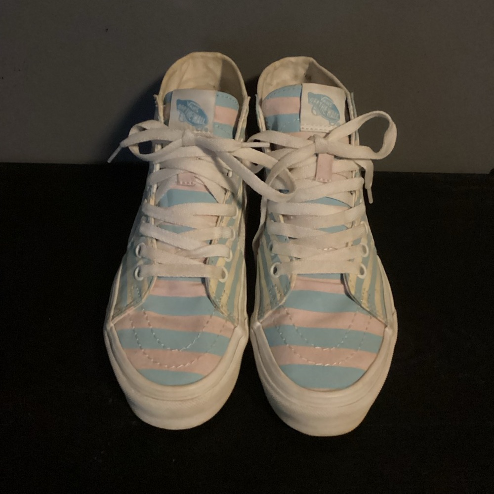 Vans Kids Sneakers - Blue and Pink Stripes